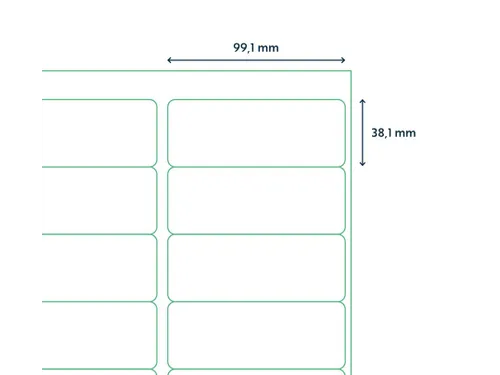 Verwijderbare Etiketten 99.1x38.1mm Doos a 1000 Vel 42040