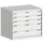 ladekast HxBxD 700x800x650mm 5laden romp RAL7035 front RAL7035
