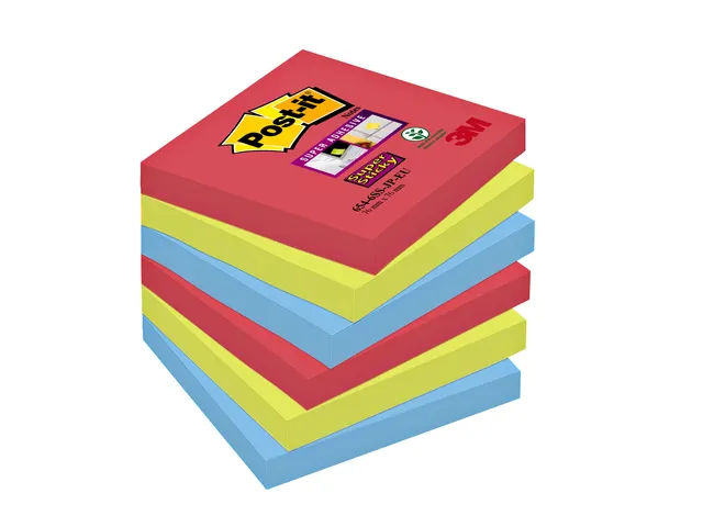 Bloc-mémos Post-it 654-SSJP Super Sticky 76x76mm Bora Bora