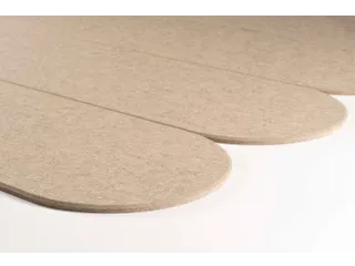 Akoestische PET-vilt ovale stroken beige 30x120cm 6 stuks - 2