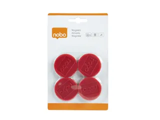 Magneet Nobo 38mm rood 4 stuks - 1