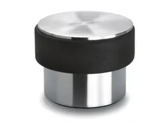 deurstopper,RVS,zilverkleurig/zwart,m. rubberen rand