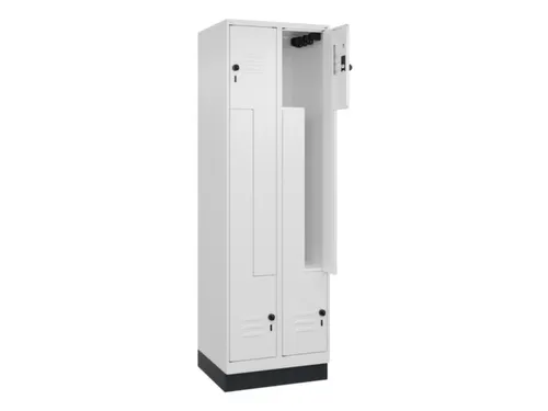Z-garderobekast,HxBxD 1950x600x500mm,vak B 150/300mm,draaigrendel