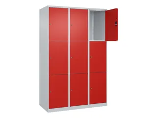 lockerkast,HxBxD 1850x1200x500mm,3x3vakken,vak B 400mm,cil.-slot - 1