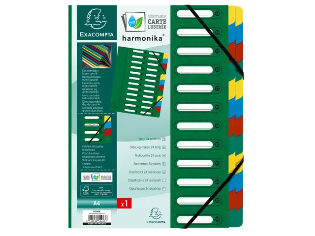 Sorteermap Harmonika vensters 24vak gr.
