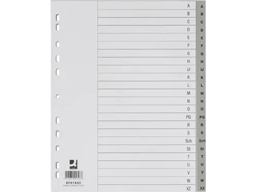 Tabbladen Set A-Z PP A4 4-Gaats 24 Tabs Grijs