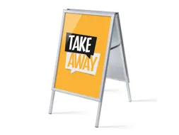 Stoepbord A1 complete set met print "Take Away" Geel