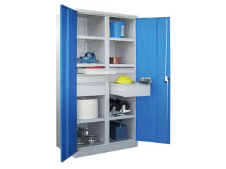 systeemkast,HxBxD 1950x1040x630mm,6xStalen bodem,RAL7035,front RAL5012 - 2