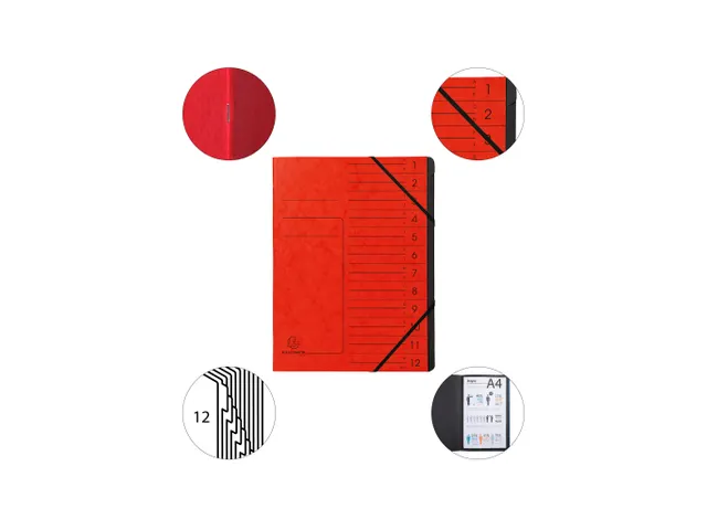 Sorteermap geniet-zw art int. 12vak rood