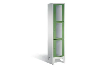 lockerkast 1850x420x500mm 1x3 vakken Cilinderslot Poten, RAL6011 - 2