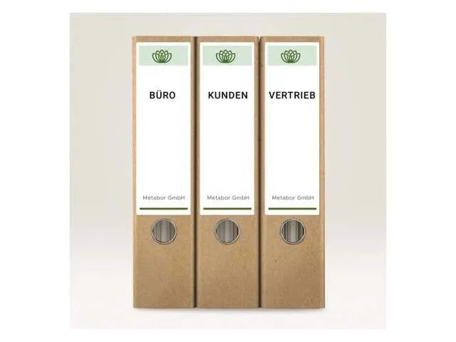 Etiquettes blanches pour dos de classeur larges, 61x192mm 10 feuilles,
