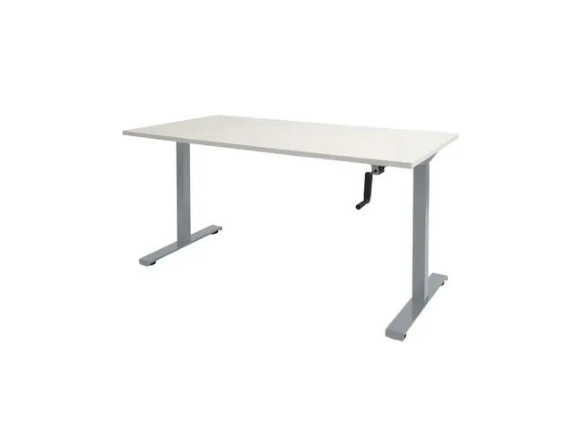 Slinger Bureau Zit-sta Aluminium Poot 160x80cm Blad Krijtwit