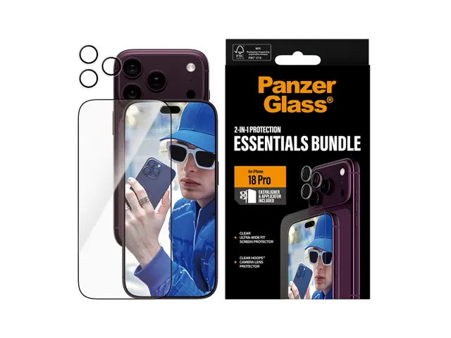 PanzerGlass 2-in-1 Essentials Bundle iPhone 18 Pro, Apple - iPhone