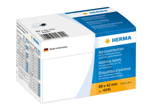 HERMA 4341 Adresetiketten voor Schrijfmachines op rol 89x42mm 250 stuk