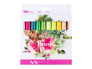 Brushpen Talens Ecoline set botanisch blister à 10 stuks assorti - 1