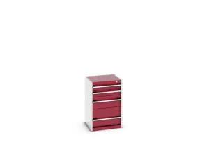 ladekast HxBxD 800x525x525mm 4laden romp RAL7035 front RAL3004 - 7