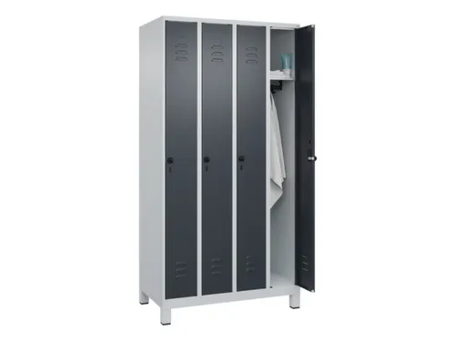 locker,HxBxD 1950x1000x500mm,4vak,vak B 250mm,draaigrendel,voeten