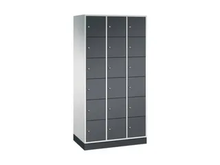 lockerkast,RAL 7035/RAL 7021,HxBxD 1950x920x500mm,3x6vakken,cil.-slot - 2