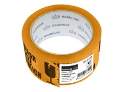 Verpakkingstape Raadhuis 48mmx66m oranje breekbaar