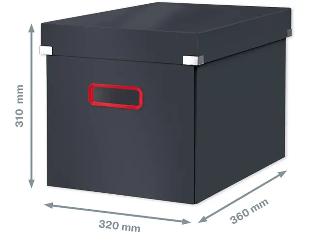 Cosy Click & Store kubus grote opbergdoos grijs 80% gerecycled karton