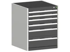 ladekast HxBxD 800x650x525mm 6laden romp RAL7035 front RAL7016