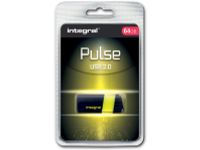 Pulse USB-stick 2.0 64GB, zwart/geel