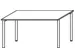 Bureau 4-Poot Ronde Buis Hxbxd 680-800X1800X800Mm Lichtgrijs