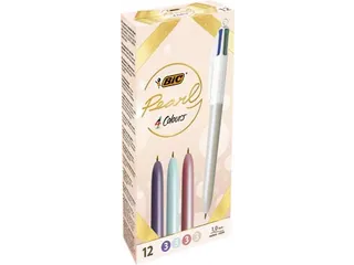 4-kleurenbalpen Pearl, doos van 12 stuks, assorti - 1