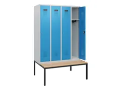 locker met bank,HxBxD 1950x1200x815mm,4vak,vak B 300mm,cilinderslot