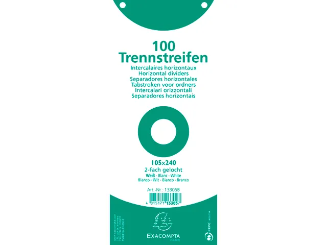 Tabstroken horiz180g perfo 105X240 wit