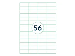 Etiketten Zelfklevend Wit 56 op A4 52.5x21.2mm 1000 Vel