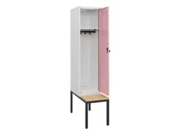 locker met bank,HxBxD 1950x400x815mm,1vak,vak B 400mm,draaigrendel