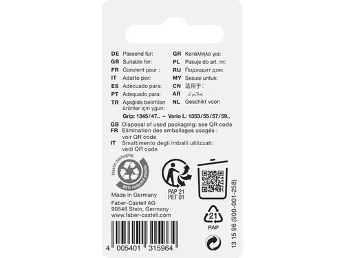 Reservegum Faber-Castell GRIP 1345/1347/Vario L 3 stuks op blister