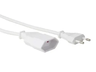 Verlengkabel - 1.8m - WIT - 2G0.75 - CEE 7/16 inchEUROSTEKKER"+ C7 - 1