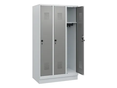 schoollocker,HxBxD 1630x900x500mm,3vak,vak B 300mm,draaigrendel,sokkel
