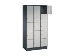 lockerkast,HxBxD 1950x920x500mm,3x5vakken,cil.-slot,sokkel
