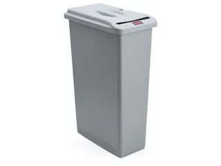 Afvalbak Rubbermaid Slim Jim vertrouwelijke documenten 87 liter grijs - 1