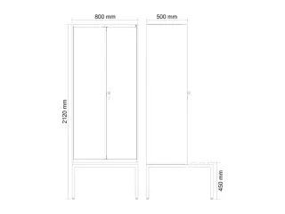 locker met bank,voor scheiding van kleding,HxBxD 2120x800x815mm,2vak - 3
