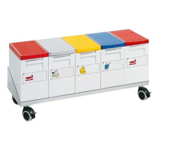 Onderwagen Voor 5 Afvalbakken 15 Liter