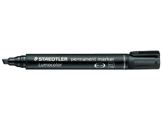Viltstift Staedtler Lumocolor 350 permanent beitelpunt 2-5mm zwart - 1