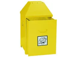 Afvalverzamelaar Zelfblussend 80 Liter 870x450x450mm 2 Openingen Geel