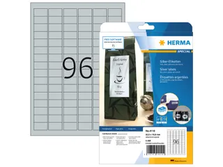 HERMA 4110 Zilver folie-etiketten A4 30,5x16,9mm Glossy 2400 stuks - 1
