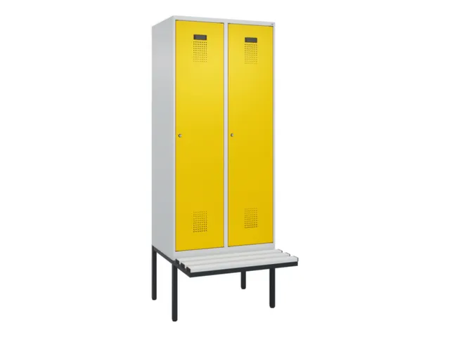 locker met bank,voor scheiding van kleding,HxBxD 2120x800x815mm,2vak
