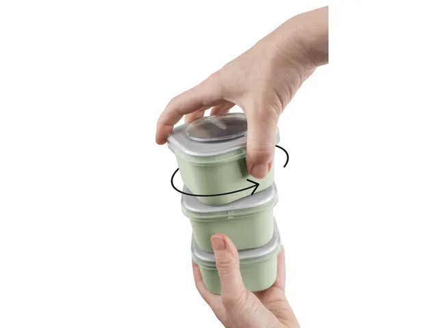 Sigma Home food to go lunchbakje 3 stuks groen - 9,3x9,3x16,7cm
