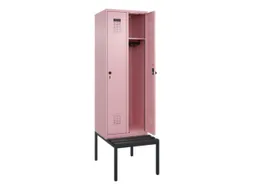 locker met bank,HxBxD 2120x600x815mm,2vak,vak B 300mm,draaigrendel