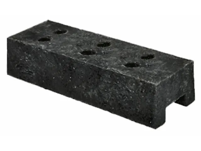 voetplaat,v. mobiel hek,HxB 145x250mm,m. 6gaten,gerecycled kunststof