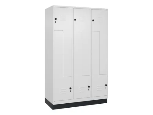 Z-garderobekast,HxBxD 1950x1200x500mm,vak B 200/400mm,draaigrendel