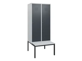 locker met bank,HxBxD 1950x800x815mm,2vak,vak B 400mm,cil.-slot - 1
