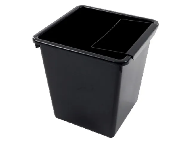 Corbeille à Papier Synthétique Carrée Conique 27 Litres Noir
