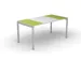 Bureau 750x1800x800mm vert/blanc 4 pieds blanc